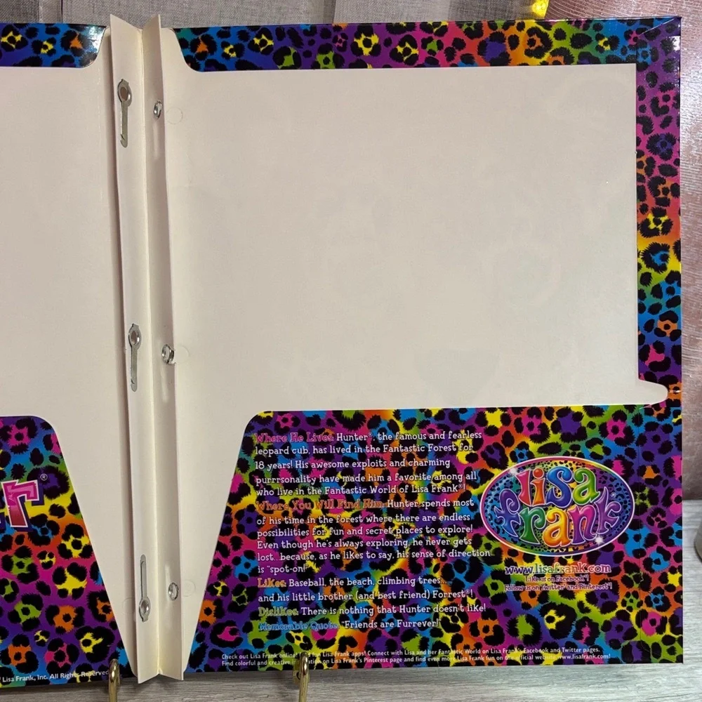 Lisa Frank Colorful Leopard Print Folder